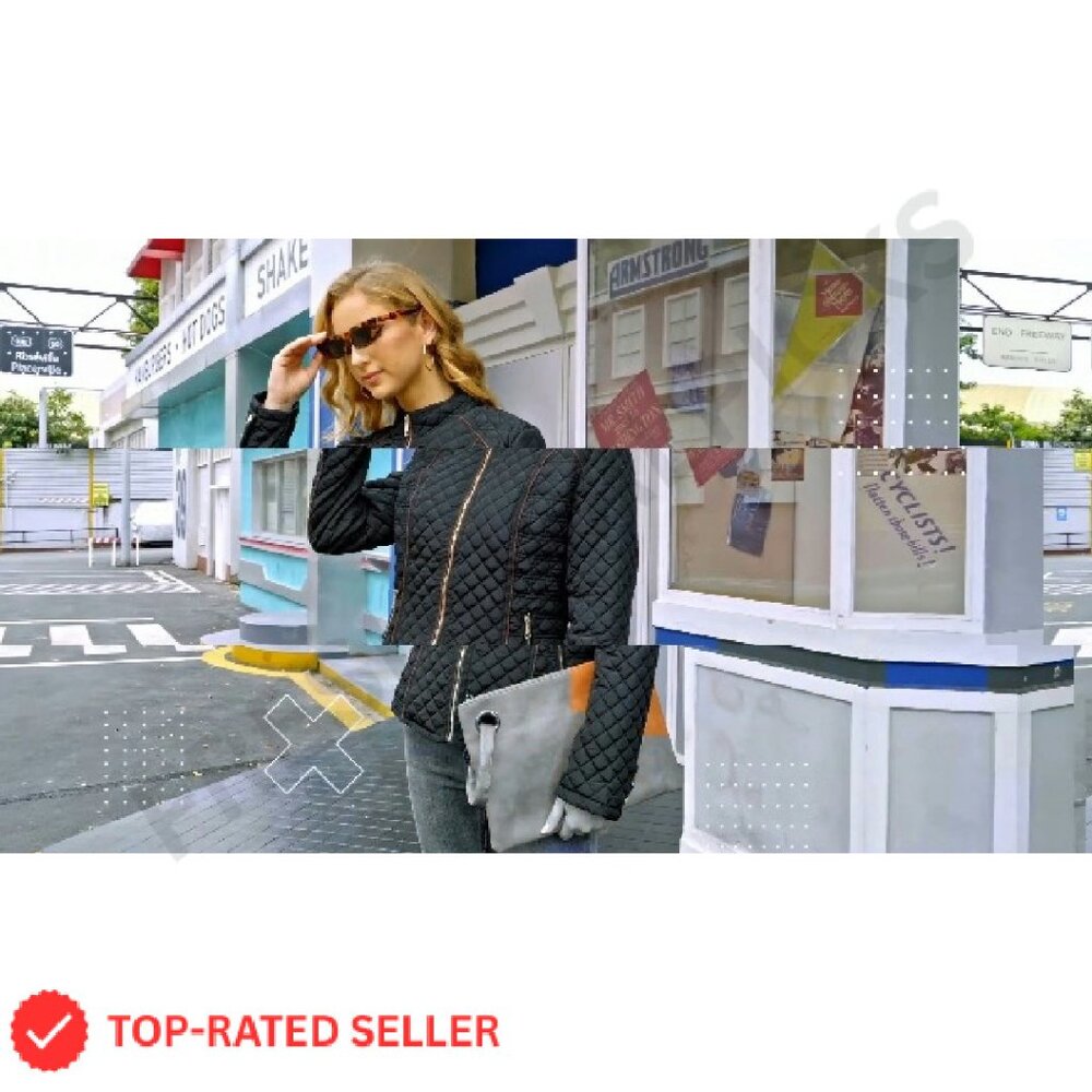 Winter Puffer Jacket Patchwork Plush Lining Remov… - image 8